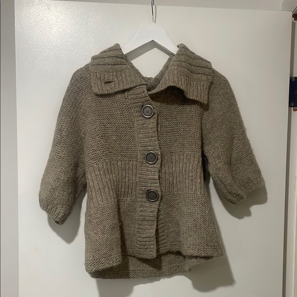 Free People Beige Knit Cardigan